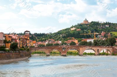 Verona old town view