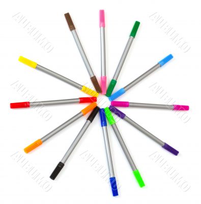 Multi-colored felt-tip pens