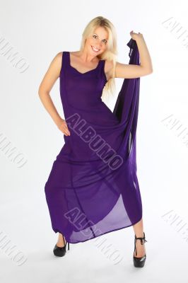The girl in a dark blue dress The girl in a dark blue dress