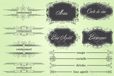Restaraunt menu with caligraphic elements