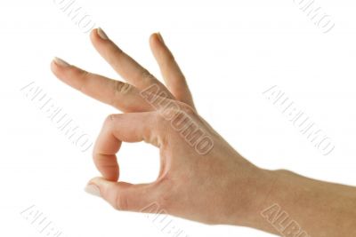 Woman gesturing OK with her hand