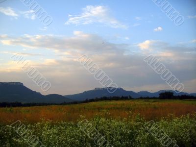 Meadow and the mountains