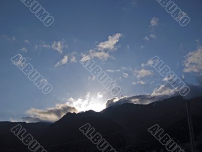 Sunset and the mountains