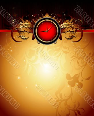 clock frame with floral elements clock frame with floral elements