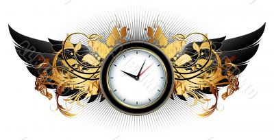 clock frame with floral elements clock frame with floral elements