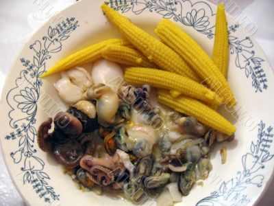 Seafood on the plate