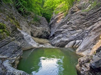 Little green lake beteen the stones