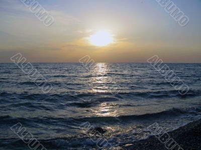 Sunset over the sea
