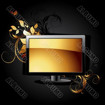 web icon LCD panel with floral elements