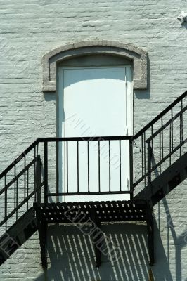 Fire escape on the side of a building