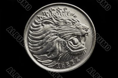 Lion on the twenty five cent