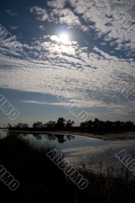 Moonlight landscape. Moonlight landscape.
