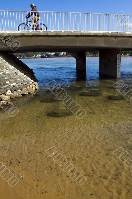 Cycling over bridge