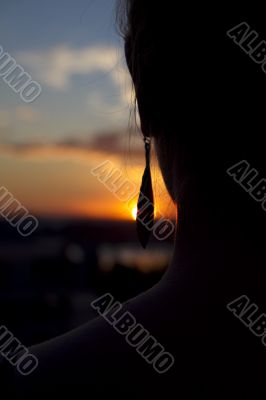 Sunset earring silhouette