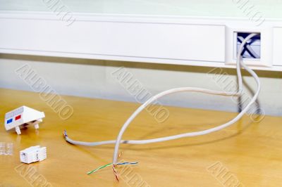 Mounting socket rj 45 internet network