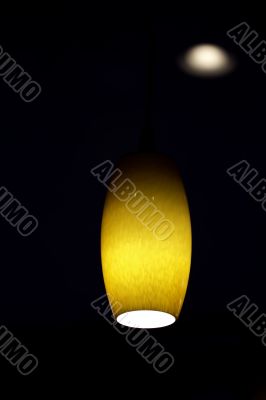 Amber colored hanging ceiling light