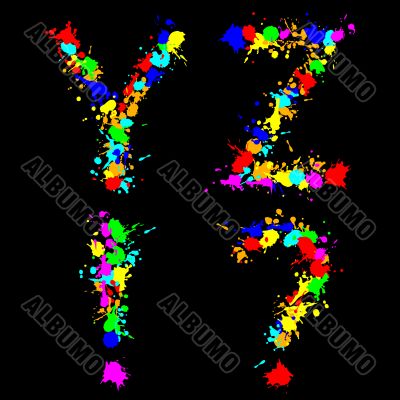 alphabet color drop YZ alphabet color drop YZ
