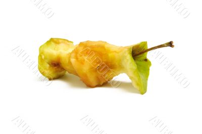 apple core on a white background