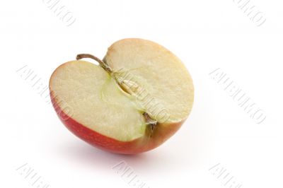 Half of red apple on white background Half of red apple on white background