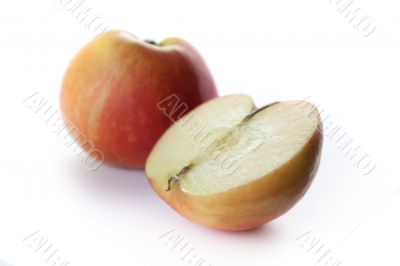 Cutted apple on white background