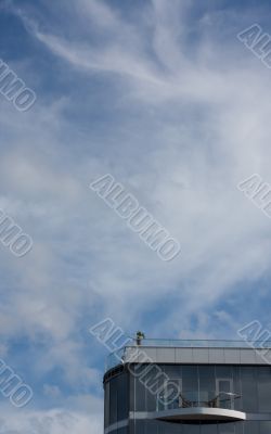 Sky, clouds and modern building.