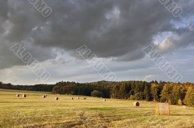 rural landscape before storm