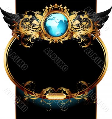 world with ornate frame