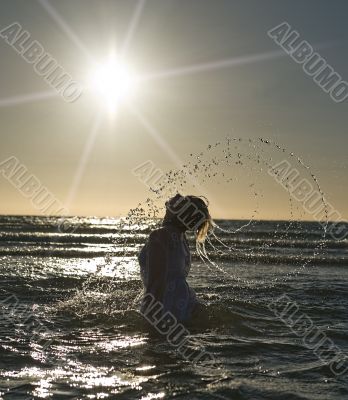 woman and sea