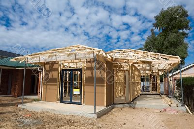 New home construction framing. New home construction framing.