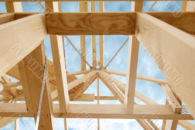 New home construction framing. New home construction framing.