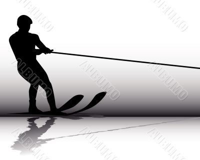 Silhouette Athlete water-skier Silhouette Athlete water-skier