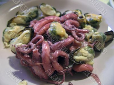 Seafood on the plate