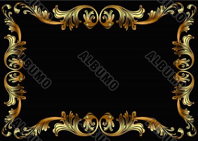  background frame with vegetable gold pattern
