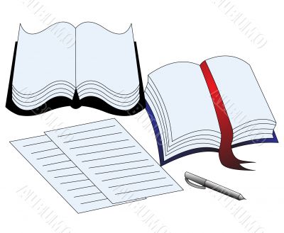 illustration of the book paper and handle