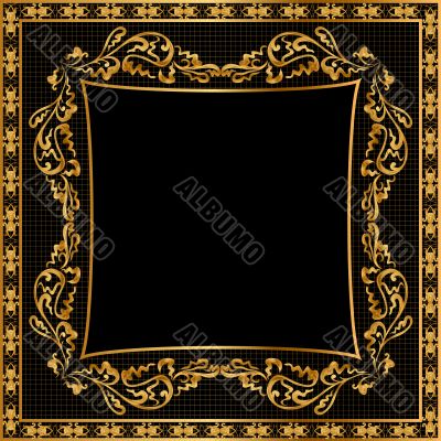  illustration frame background gold pattern