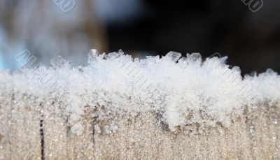 Frost on the wooden door