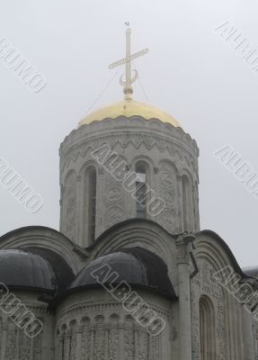 The dome of a cathedral in the fog