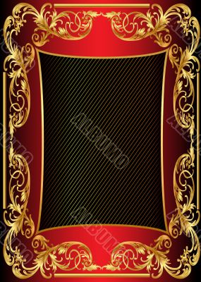 illustration background frame with gold 