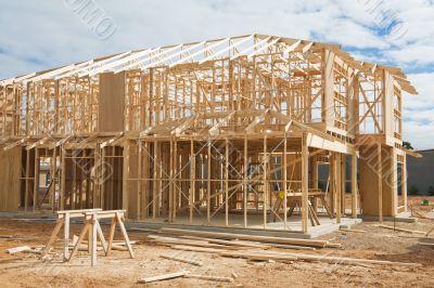 New home construction framing. New home construction framing.