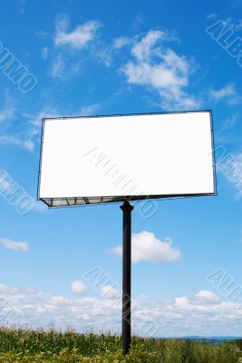 Billboard with a copy space at a field