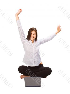 Beautiful businesswoman with laptop Beautiful businesswoman with laptop