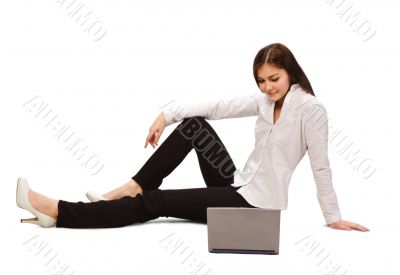 Beautiful student with laptop Beautiful student with laptop