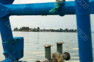 Look to the island from the boat