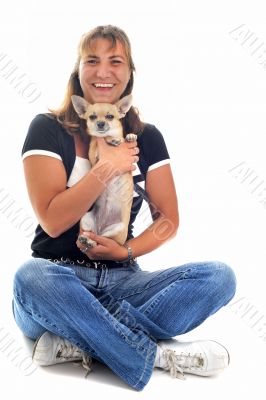 girl and chihuahua girl and chihuahua