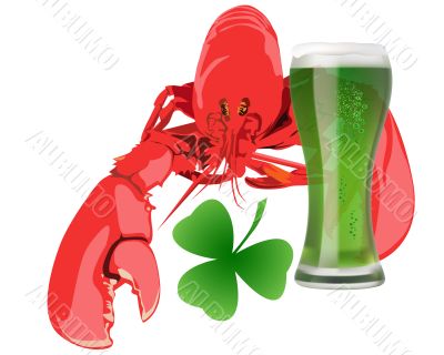 lobster with green beer lobster with green beer