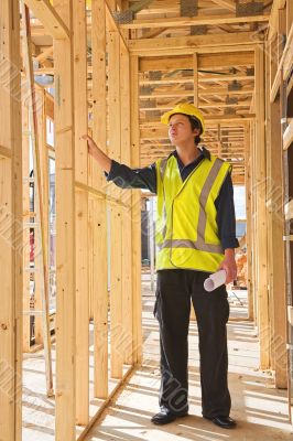 young man at the construction site young man at the construction site