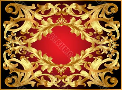 background frame with gold  pattern