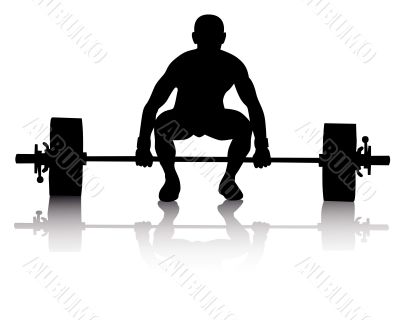 weight lifter on a white background