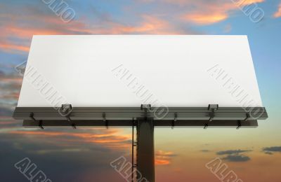 Billboard and sunset sky