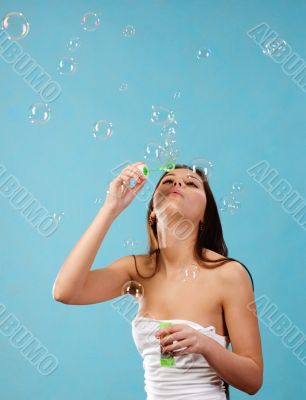 Girl with soap bubbles Girl with soap bubbles